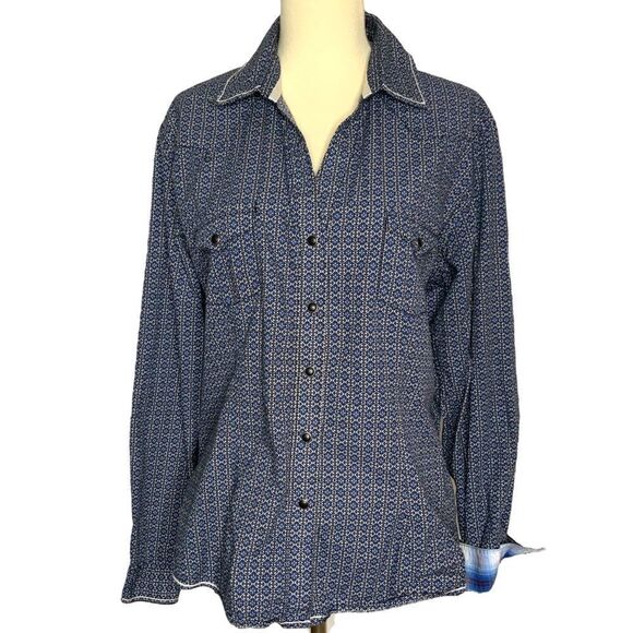 PANHANDLE ROUGHSTOCK Western snap front shirt blue size L - Picture 1 of 8